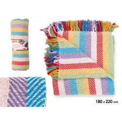 COUVERTURE MULTI-USAGES MULTICOLORE 180X220 CM