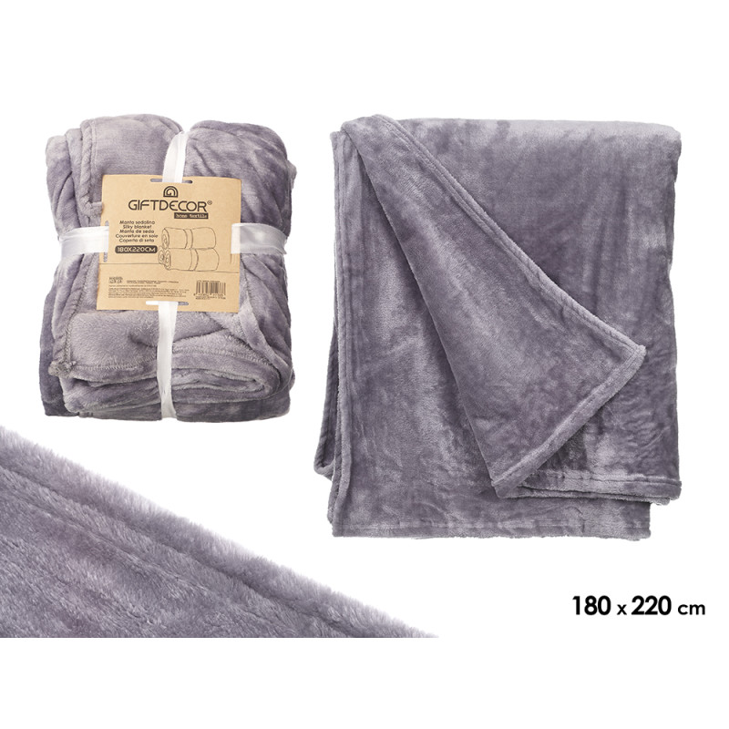 MANTA SEDALINA GRIS CLARO 180X220CM