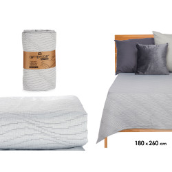 COLCHA CAMA AGUA GRIS 180X260CM