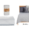 180X260CM GREY AQUA PATTERN BEDSPREAD 