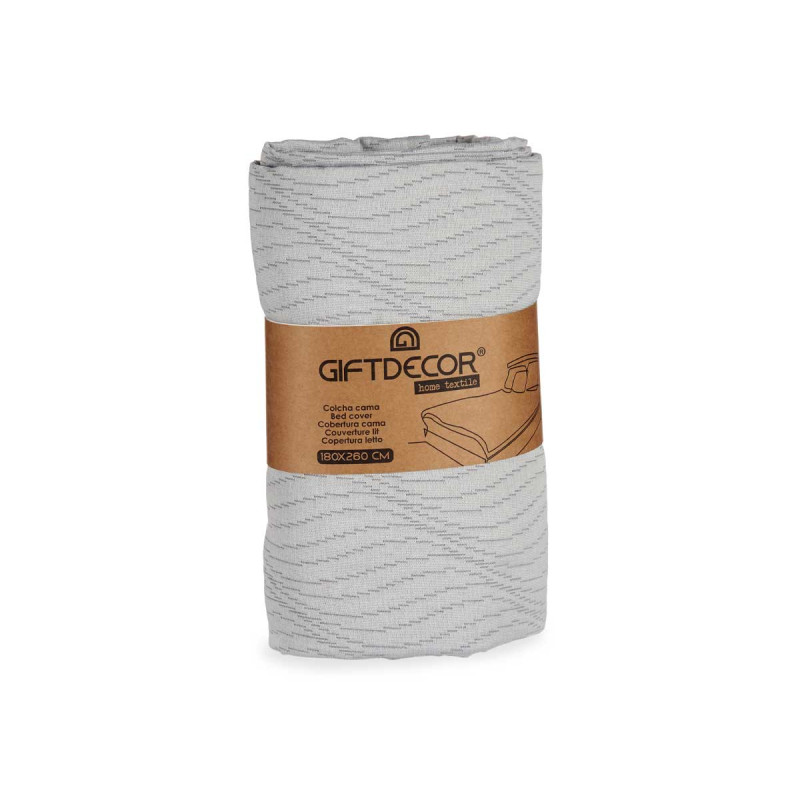 COLCHA CAMA AGUA GRIS 180X260CM