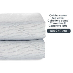 COLCHA CAMA PADRÃO AGUA CINZENTO 180X260CM