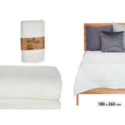 COLCHA CAMA ROMBOS BLANCO 180X260CM