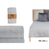 180X260CM GREY RHOMBUS PATTERN BEDSPREAD 