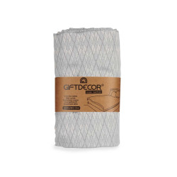 COLCHA CAMA PADRÃO LOSANGOS CINZENTO 180X260CM