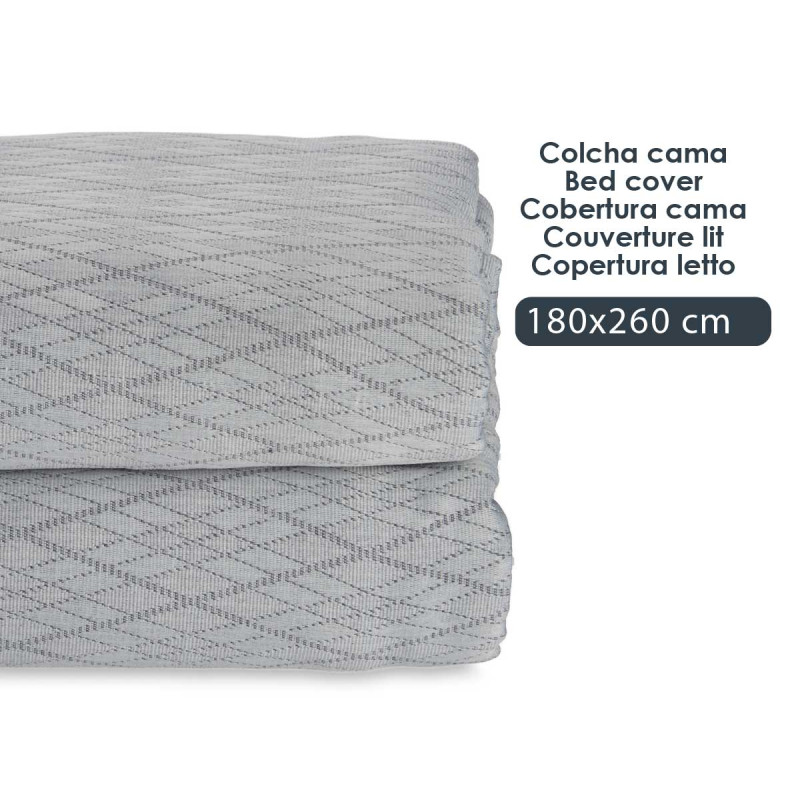 TRAPUNTA LETTO GRIGIO ROMBI 180X260CM
