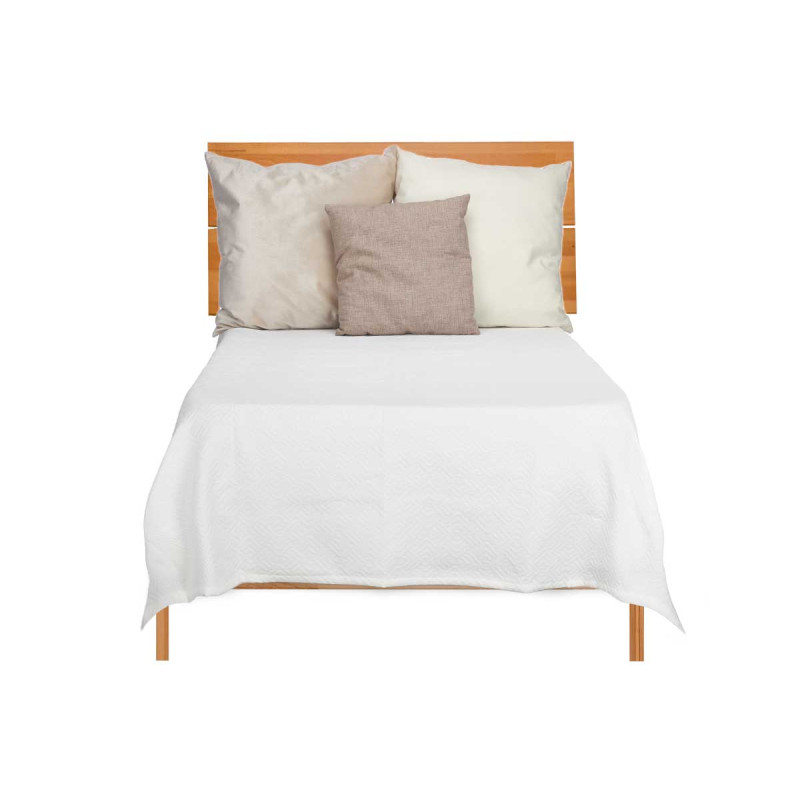 COLCHA CAMA PADRÃO GEOMÉTRICO BRANCO 180X260CM