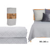 COLCHA CAMA GEOMETRICO GRIS 180X260CM
