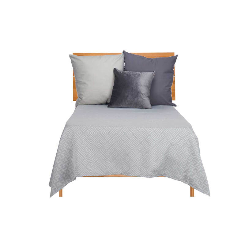 COUETTE LIT GEOMETRIQUE GRIS 180X260CM
