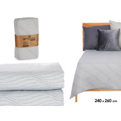 COLCHA CAMA AGUA GRIS 240X260CM