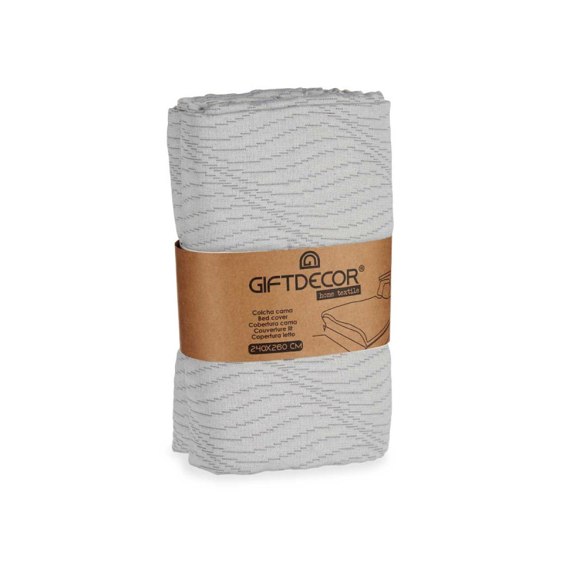 COLCHA CAMA AGUA GRIS 240X260CM