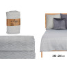 COLCHA CAMA PADRÃO LOSANGOS CINZENTO 240X260CM