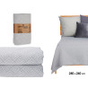 COLCHA CAMA GEOMETRICO GRIS 240X260CM