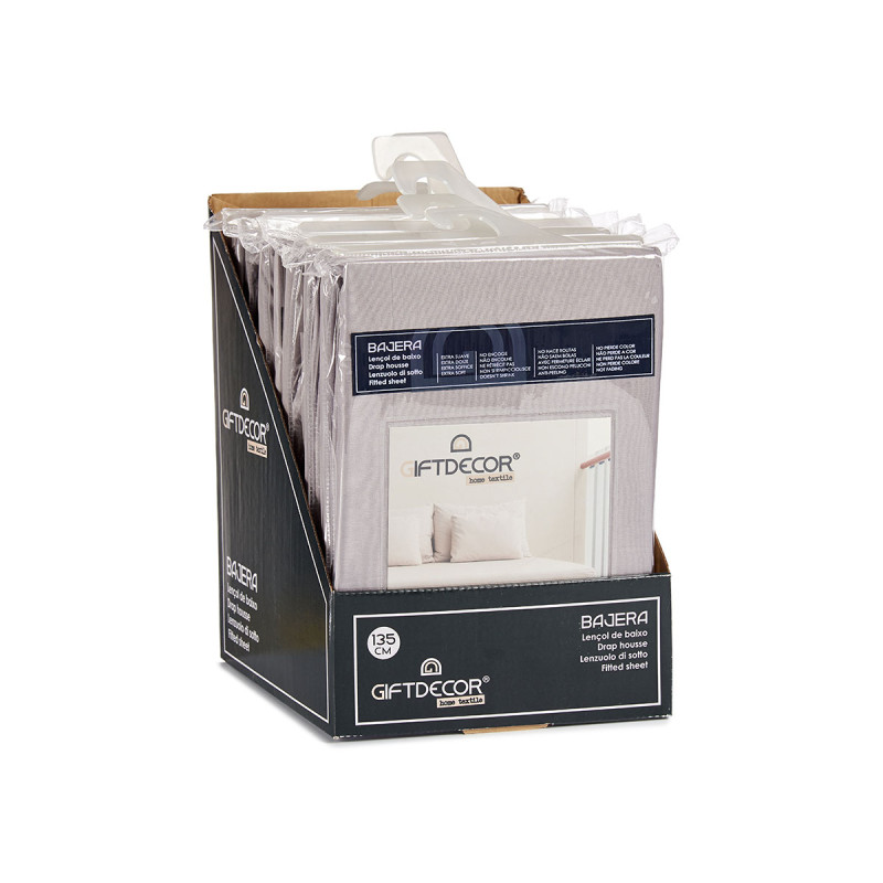 DRAP HOUSSE 135CM COULEUR ANTHRACITE 