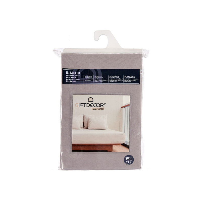 DRAP HOUSSE 150CM COULEUR ANTHRACITE 