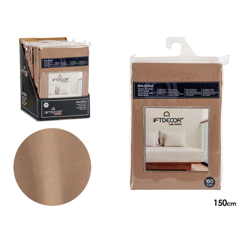 FITTED BED SHEET 150CM BROWN COLOUR