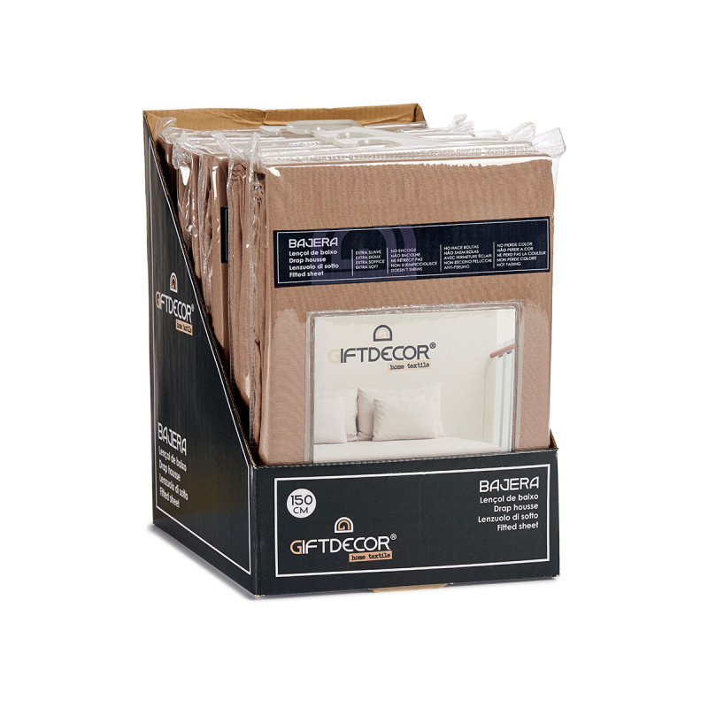 FITTED BED SHEET 150CM BROWN COLOUR