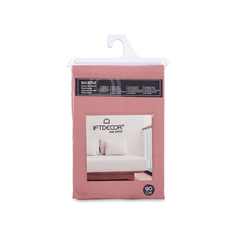 DRAP HOUSSE 90CM COULEUR CORAL 