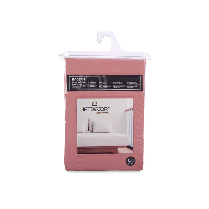 DRAP HOUSSE 150CM COULEUR CORAL 