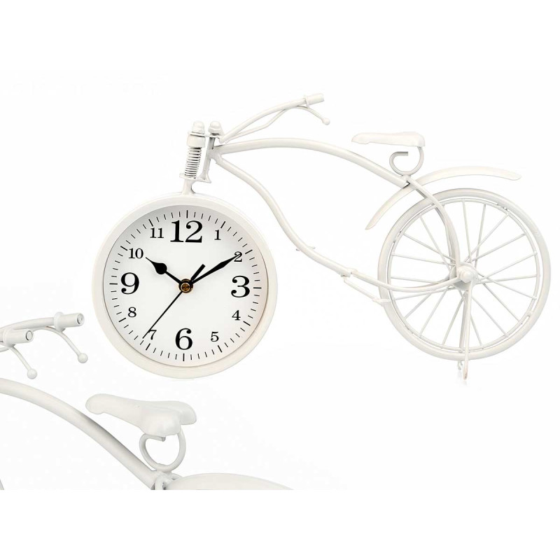 RELOJ FORJA BICICLETA BLANCO 22CM