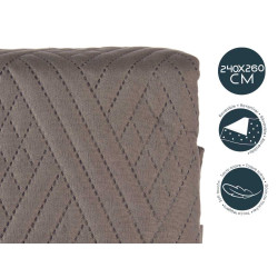 COLCHA CAMA 240X260 CINZENTO ESCURO E AZUL REVERSÍ
