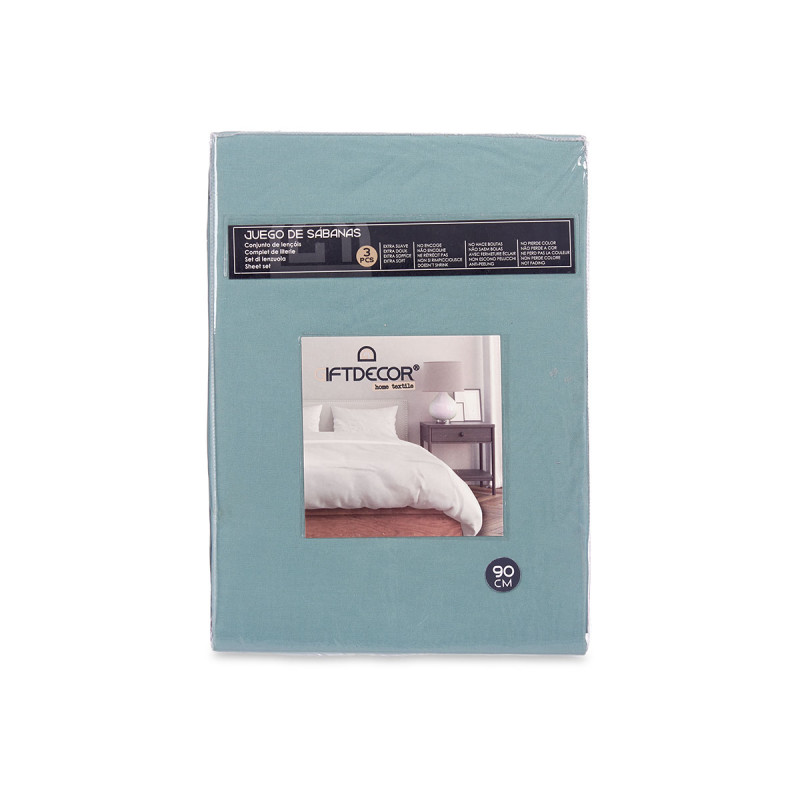 SET 3 SABANAS 90CM COLOR VERDE MENTA