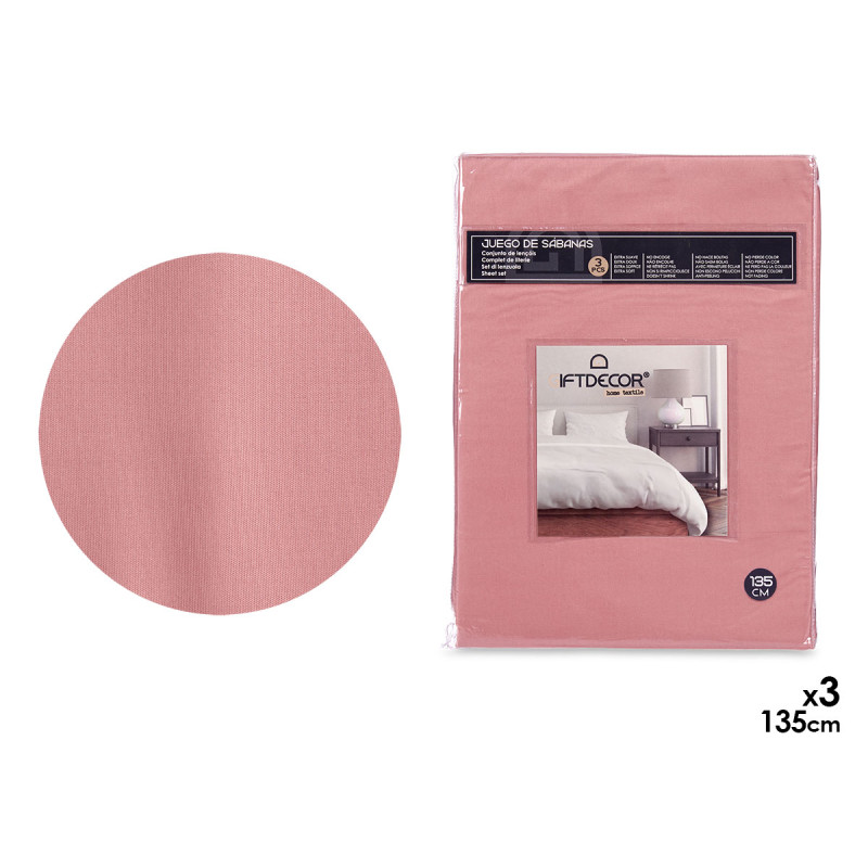 SET 3 LENZUOLA 135CM COLORE ROSA