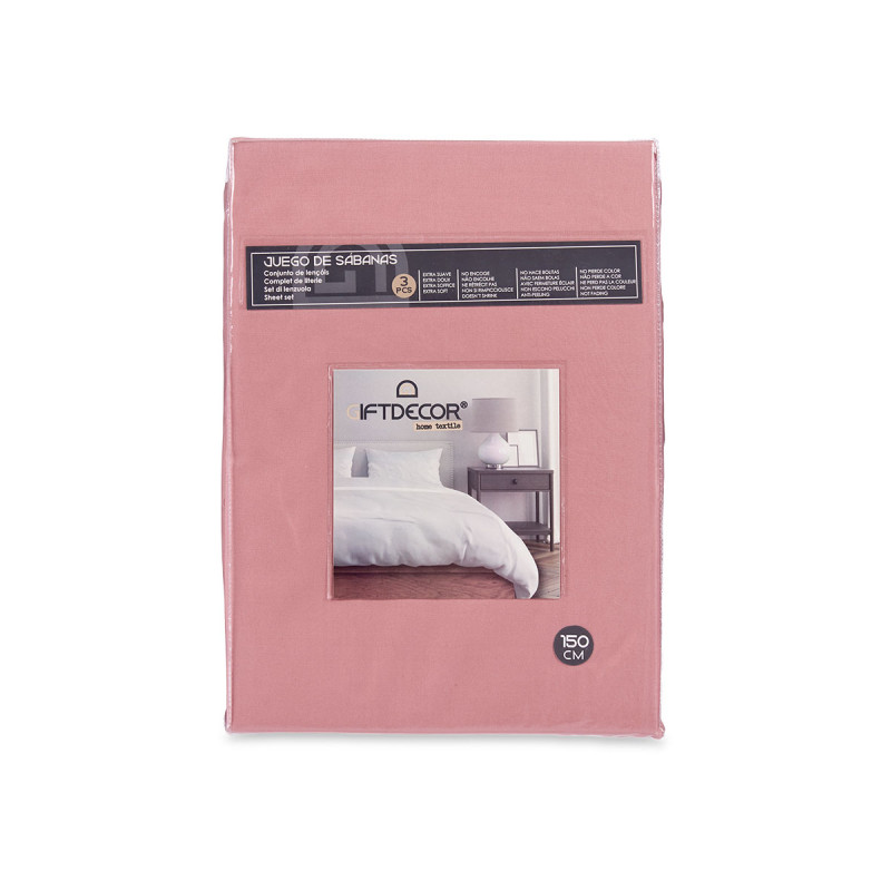 CONJ 3 LENÇOIS 150CM ROSA