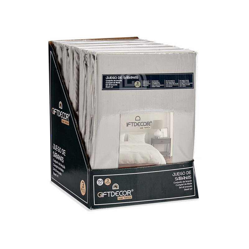 CONJ 3 LENÇOIS 150CM CINZENTO