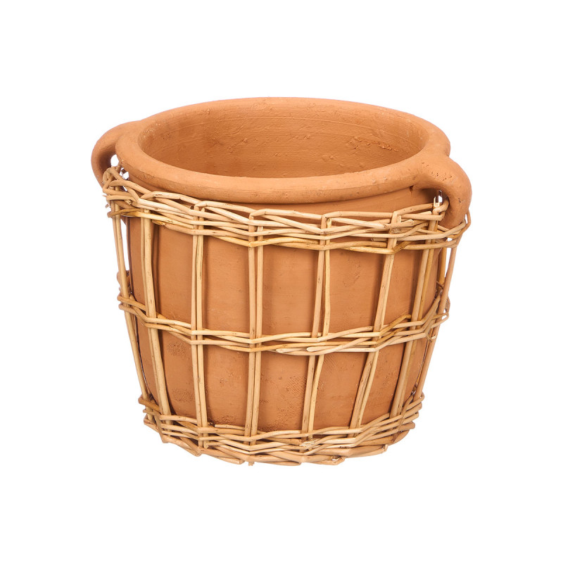WICKER CLAY INDALO VASE 26X16CM