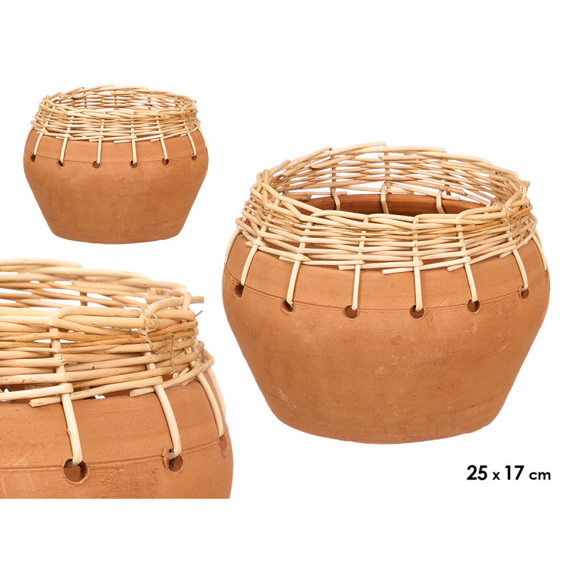 VASO INDALO ARGILLA VIMINI 25X17CM