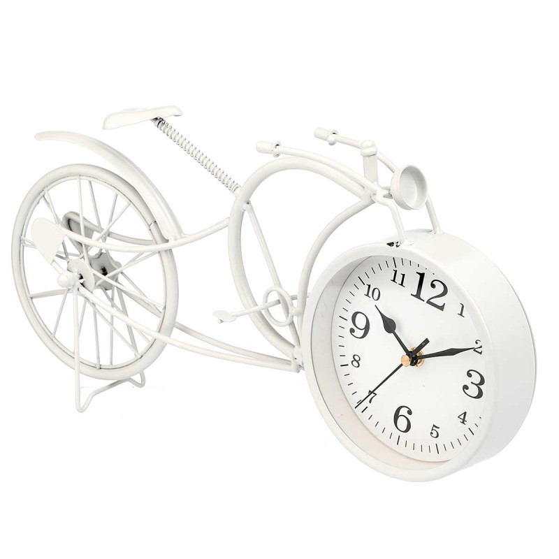 RELOJ FORJA BICICLETA BLANCO 19,5CM