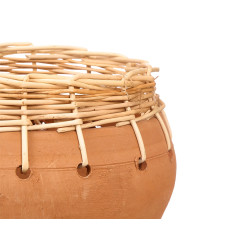 WICKER CLAY INDALO VASE 25X17CM