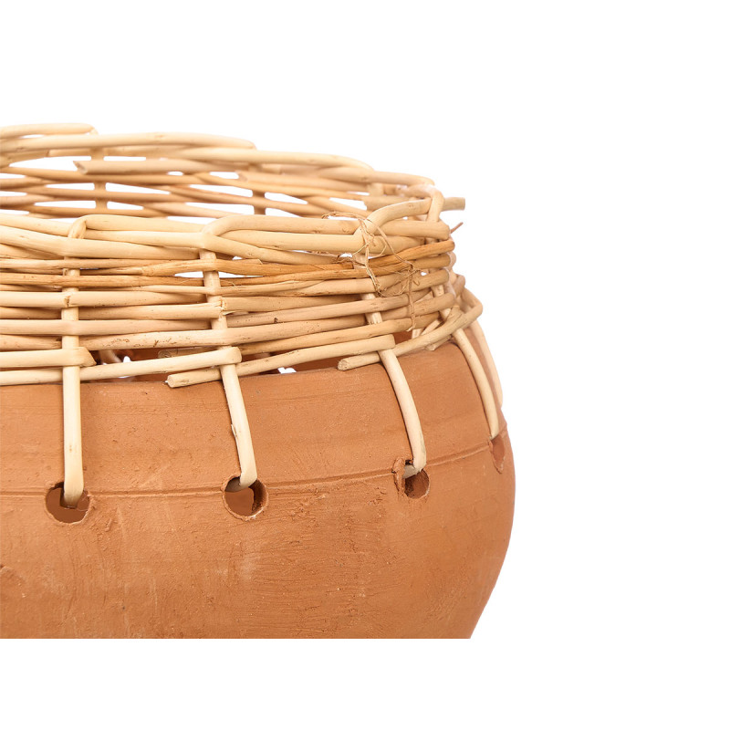 WICKER CLAY INDALO VASE 25X17CM