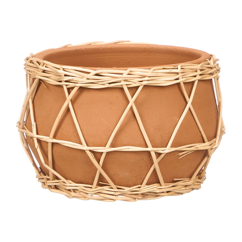 WICKER CLAY INDALO VASE 23X14CM
