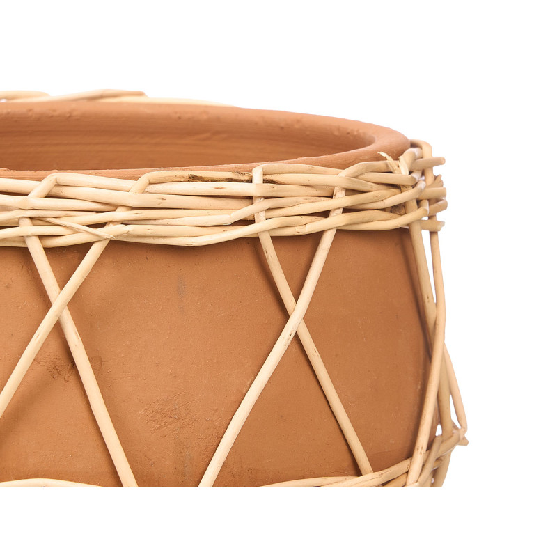 WICKER CLAY INDALO VASE 23X14CM