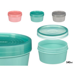 ROUND PLASTIC JAR ASRT 3 COL TRANSP LID 12DIAM