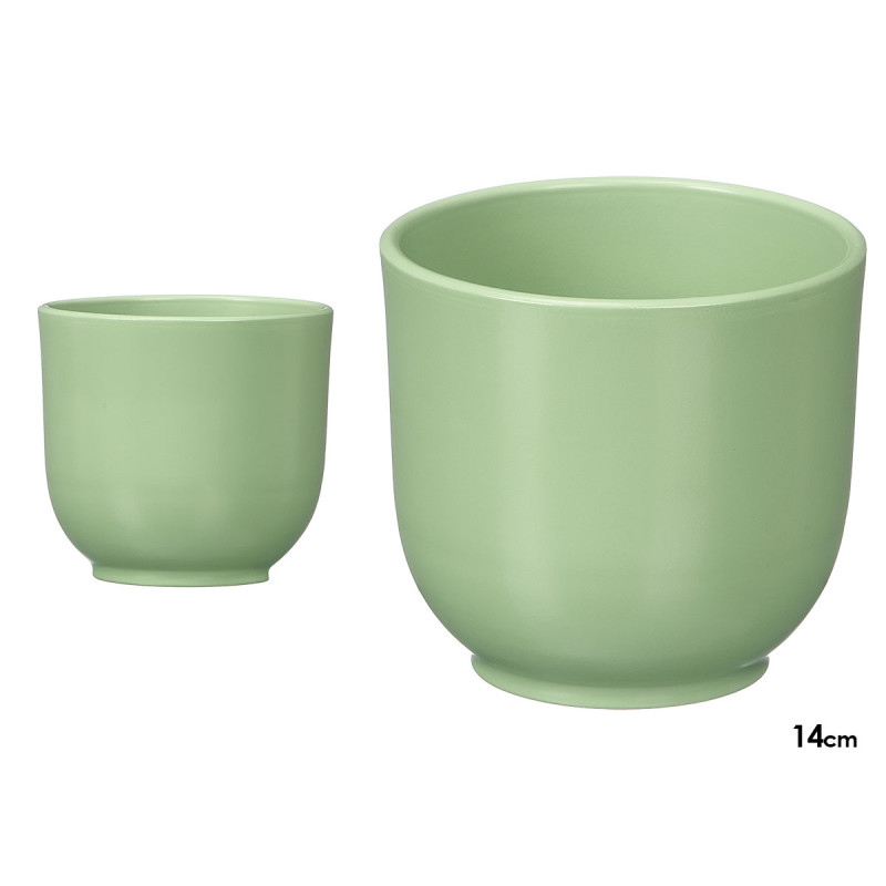 POT FLEUR 14CM MENTHE MAT