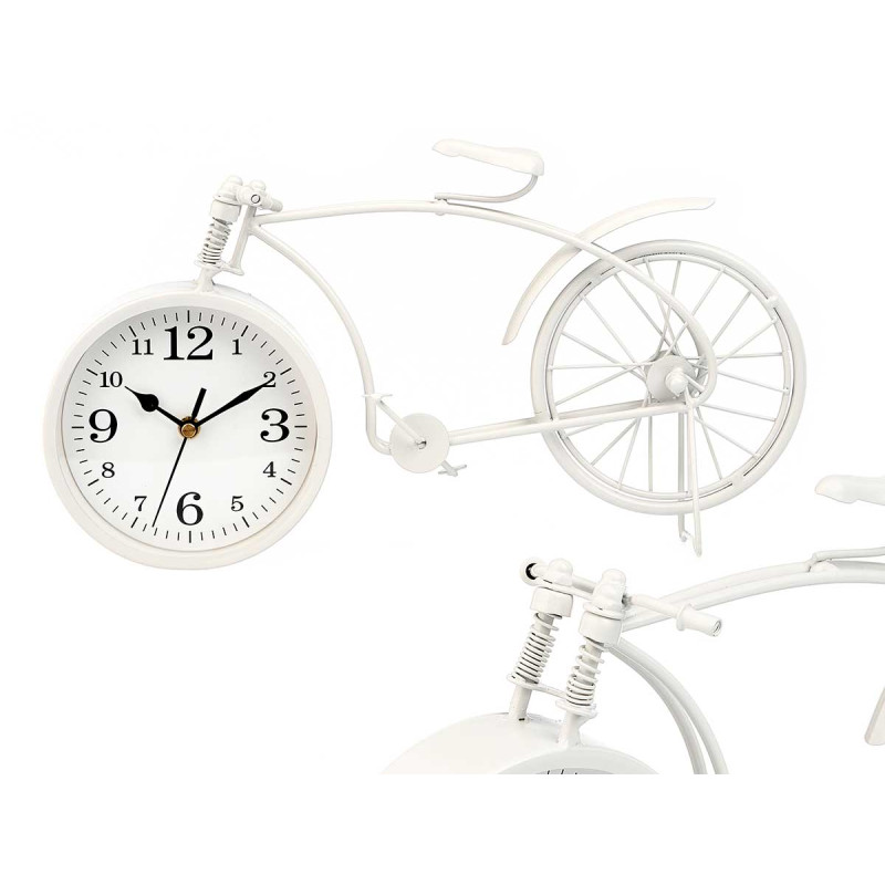 HORLOGE FORGE VÉLO BLANC 20CM