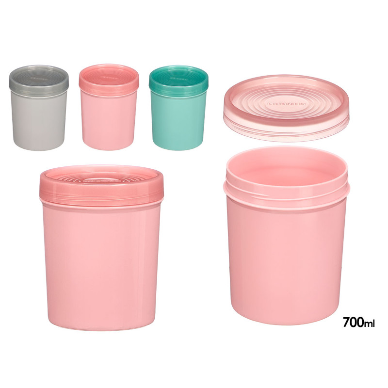 TALL PLASTIC JAR ASRT 3 COL TRANSP LID 10DIAM