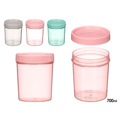 BARATTOLO PLASTICA ALTO COPERCHIO MISTO 3 COL TRAS