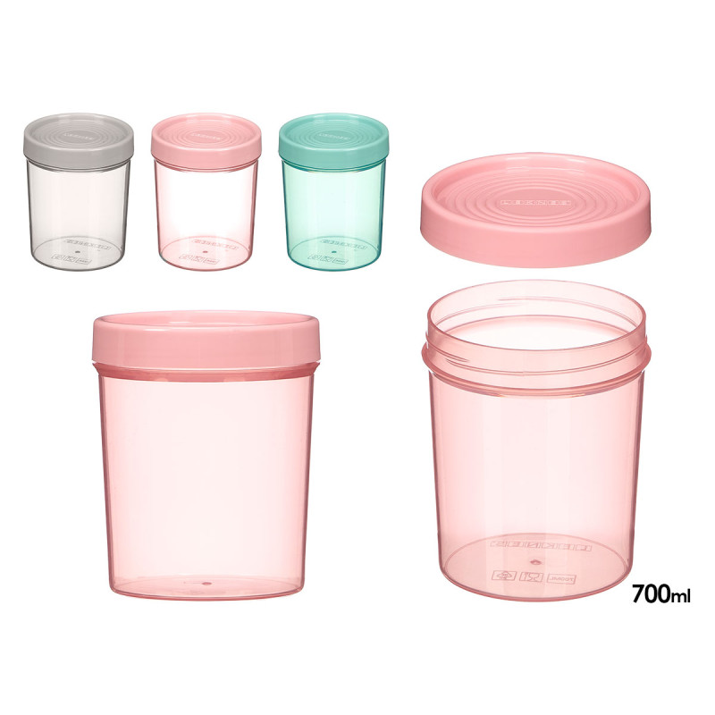 TALL TRANSP PLASTIC JAR LID ASRT 3 COL 10 DIAM