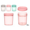 BARATTOLO PLASTICA ALTO COPERCHIO MISTO 3 COL TRAS
