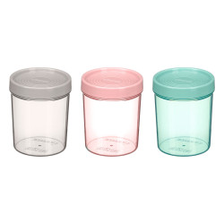 BARATTOLO PLASTICA ALTO COPERCHIO MISTO 3 COL TRAS