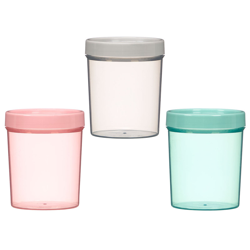 BARATTOLO PLASTICA ALTO COPERCHIO MISTO 3 COL TRAS
