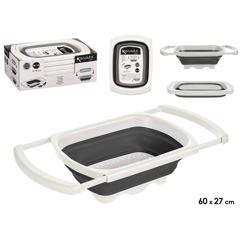 RECTANGULAR ADJUSTABLE STRAINER WHITE AND