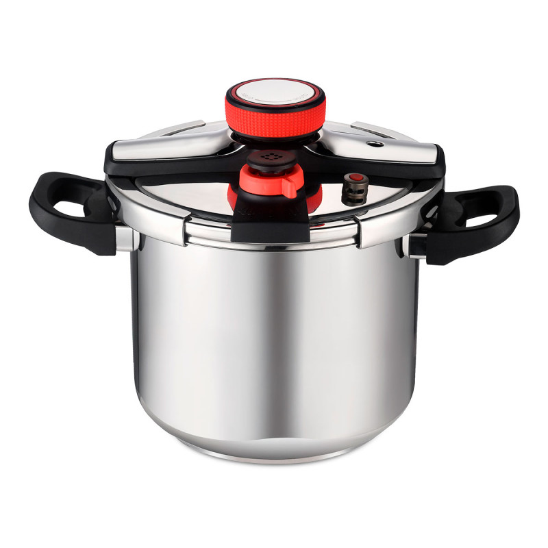 PANELA DE PRESSÃO DE 8L COM RODA DE SILICONE