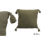 COUSSIN POMPON VERT 45X45CM