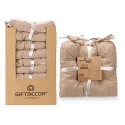 SET 2 COUSSINS DE CHAISE BRUN 40X40CM