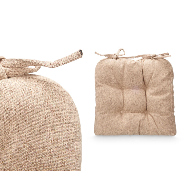 SET 2 COUSSINS DE CHAISE BRUN 40X40CM